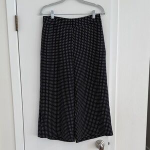 Kate Spade Black and White Polka Dot Wide-Leg  Ankle Pants. Size 6